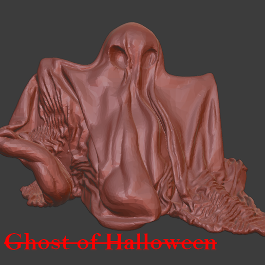 ghost halloween art pumkin 3D print model - Mito3D