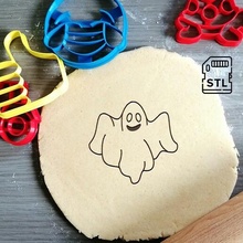 ghost halloween cookie cutter baking dough shape kitchen bake cookies speculoos 3d print model - Mito3D