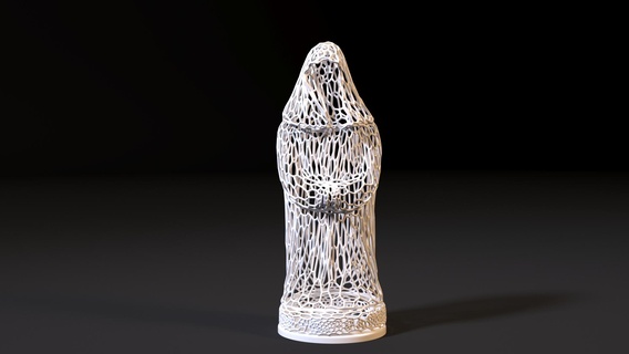 ghost hood Art person beautiful spooky poltergeist scary phantom halloween nightmare art decor home figure wireframe voronoi lamp wire 3d print model - Mito3D