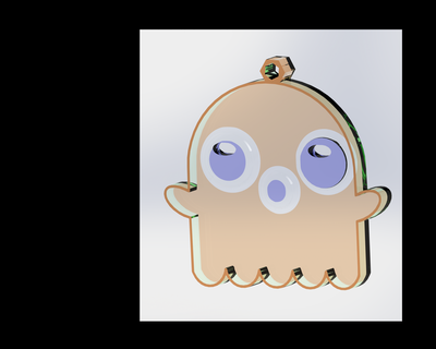 fantôme porte clés Halloween octobre 31 Collier peur bijoux attente 3d print model - Mito3D