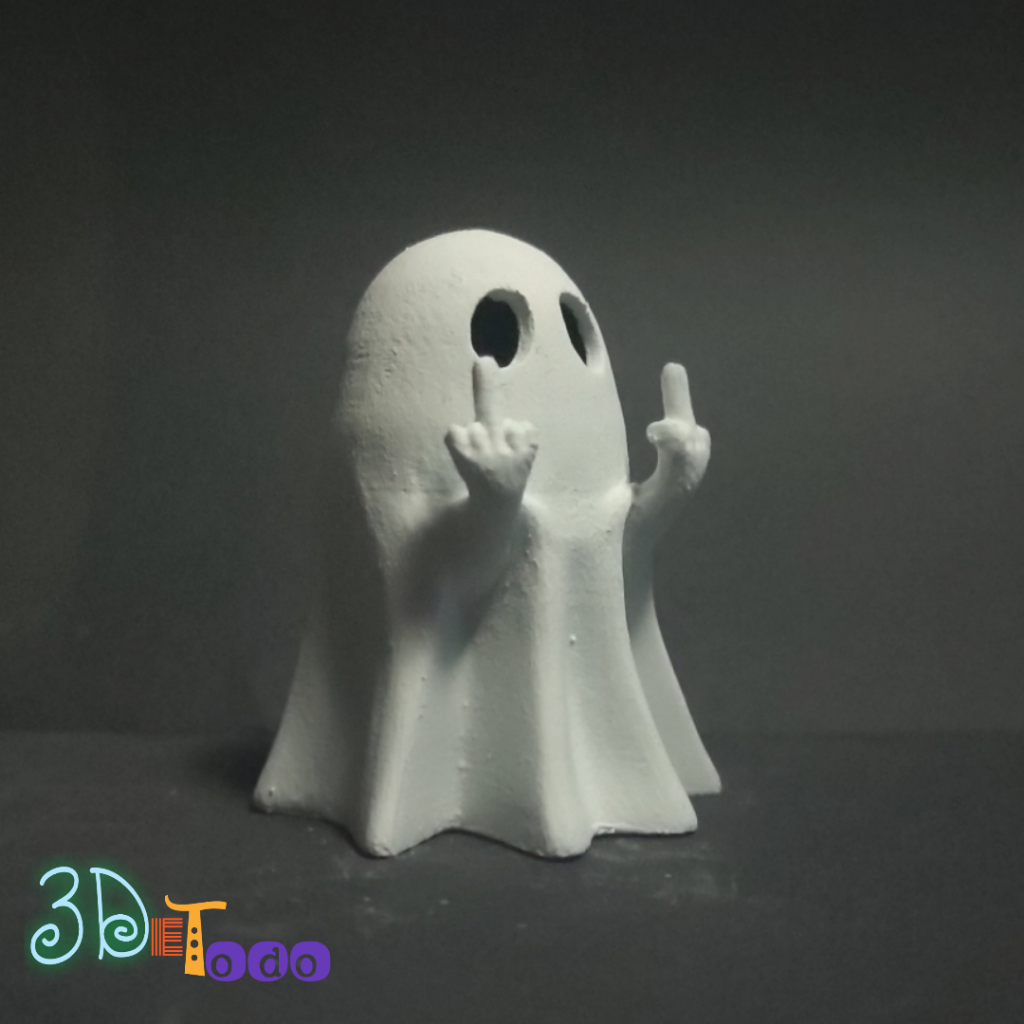 fantôme milieu doigt halloween horreur art flexi articulé agréable jouet libre cadeau soumissionner terreur terrifiant amusement grossier décorations 3D print model - Mito3D