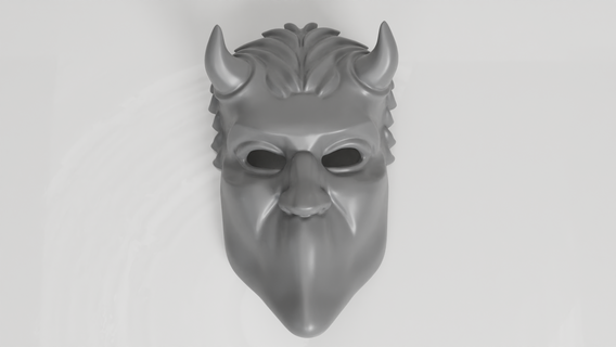 fantasma nombre demonio necrófago máscara Arte casco banda pesado metal Satán cuernos Lucifer bc ghostbc necrófagos escaneos réplicas miniaturas 3d print model - Mito3D