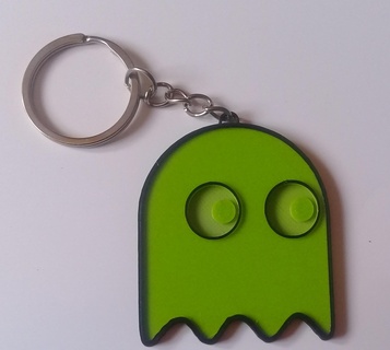 ghost pacman keychain 3d print model - Mito3D