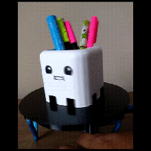 fantasma penna titolare supporto gadget matita scrivania vaso pianta carina decorazione Halloween orrore 3d print model - Mito3D