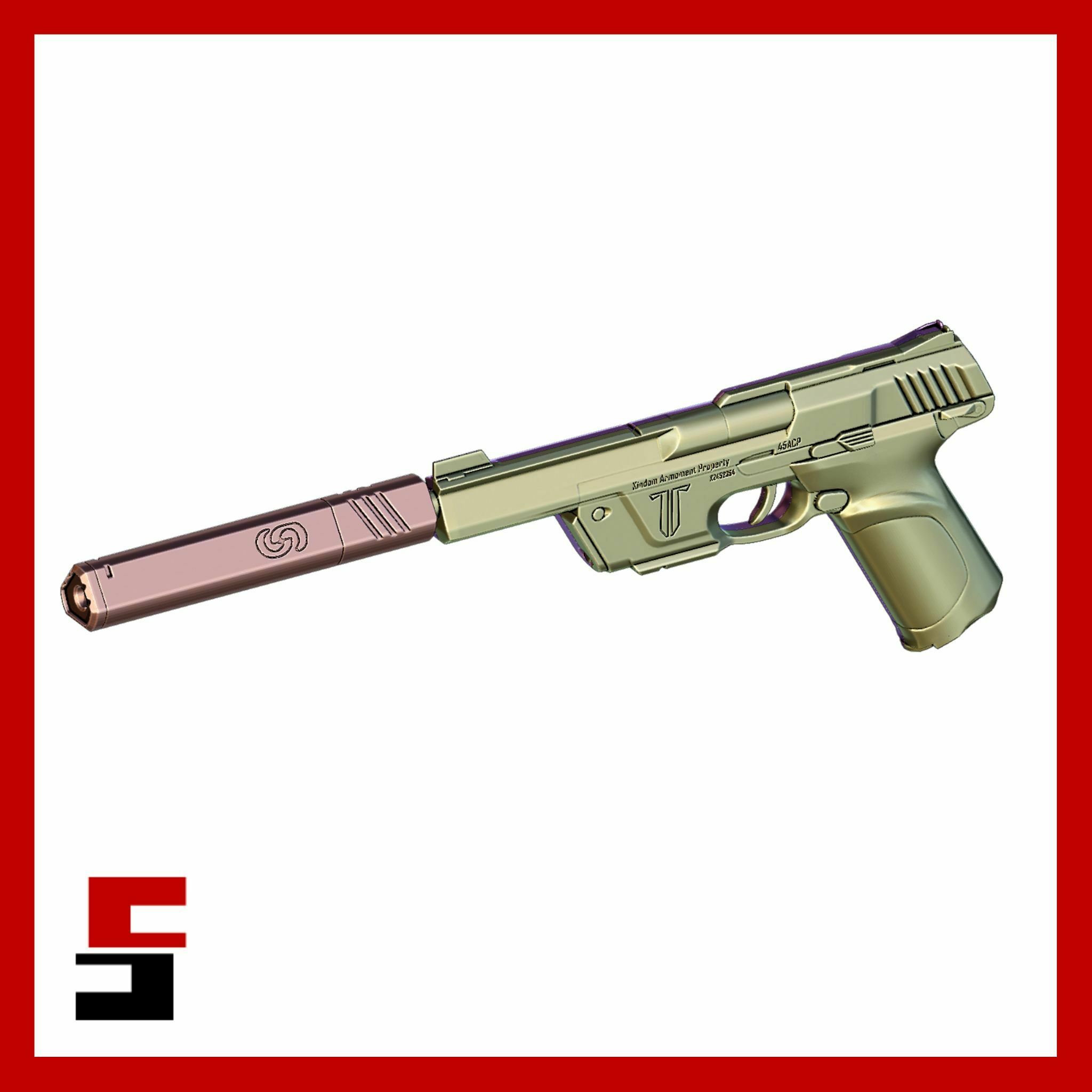 fantasma pistola valorante arma apuntalar réplica stl 3d impresión modelo 3D print model - Mito3D