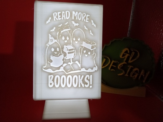 fantasma ler livros bruxas livro luz casa chá leve lendo festa noturna escritório crianças arte decoração homem caverna 3d print model - Mito3D