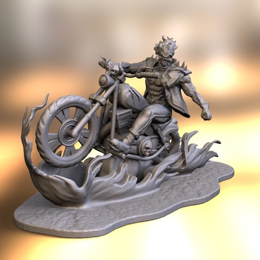 ghost rider art - esprit le moto 3D print model - Mito3D