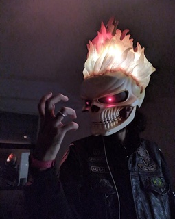 ghost rider helmet file 3d printing stl + arduino code fire cosplay marvel armor suit 3d print model - Mito3D