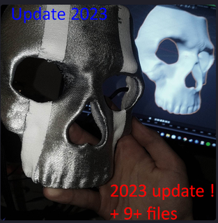 ghost skull masks 2023 update + 9 models mask helmet easy fdm sla resin simple bone skeleton silver cod warzone ender 3v2 v2 anycubic photon mono 3d print model - Mito3D