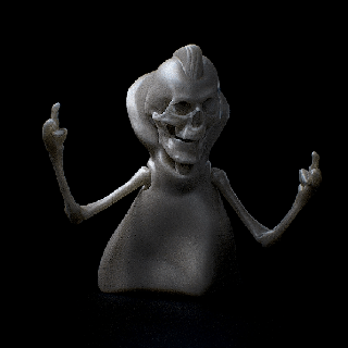 fantasma crânio rockabilly esqueleto Rocha dio Bruxas arte 3d print model - Mito3D
