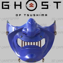 ghost tsushima - fan art cosplay seiryuu's mask 3d print japanese toy games ghosts sakai japan ancient costume demon armor samurai ninja fighter game gaming 3d print model - Mito3D