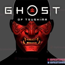 ghost tsushima - mask of samurai ninja demon gaming game cosplay helmet halloween oni kitsune japan 3d print model - Mito3D