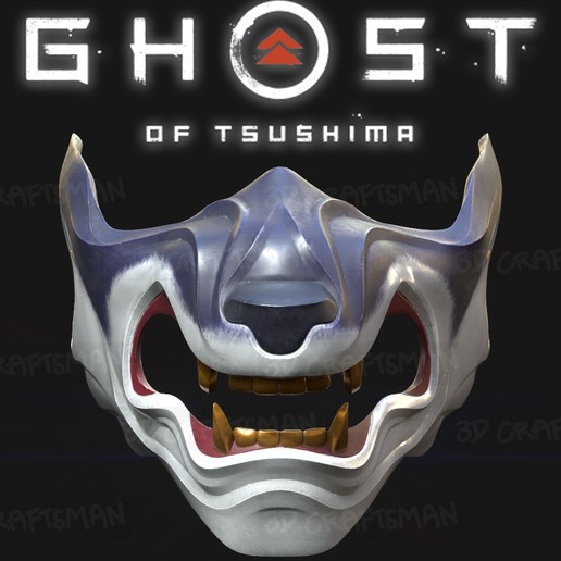 ghost tsushima - wolf mask fan art cosplay 3d print fanart game toy disguise costume japan asian demon devil horror accessories animal 3D print model - Mito3D