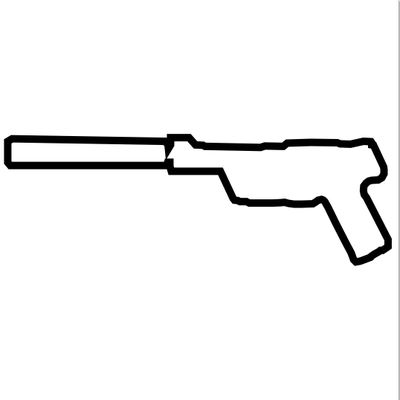 fantasma valoroso portachiavi pistola pendente arma sommossa giochi video 3d print model - Mito3D