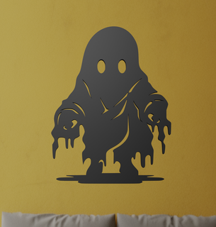 fantasma parete arte Halloween laser taglio muraria opera d'arte spaventoso spettrale apparizione infestato soprannaturale inquietante raccapricciante orrore 2d design 3d print model - Mito3D