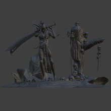 hayalet savaşçı sla 3d yazıcı sanat siluet cnc yazdırılabilir baskı 3dmodeling 3dmodel printing3d şekil 3ddesign model heykel helloween minyatür kabile etnik maske borneo orman actionfigure bıçak süs 3d print model - Mito3D