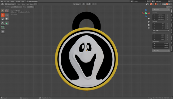 ghostbusters filmation logo - keyring stl blender 3dmodel ghost artworks free 3d print model - Mito3D