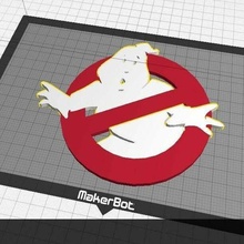 ghostbusters logo - dual extrude extruder keychain movie nameplate signs_logos 3d print model - Mito3D