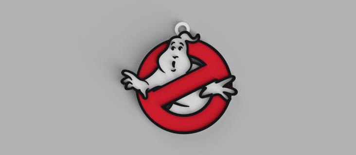 ghostbusters logo keychain - pendant earring halloween 3d print model - Mito3D