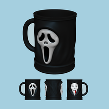 ghostface - funny double face scream stl ghost horror terror creative cute mug cup printable character collectible drink fun 3d print model - Mito3D