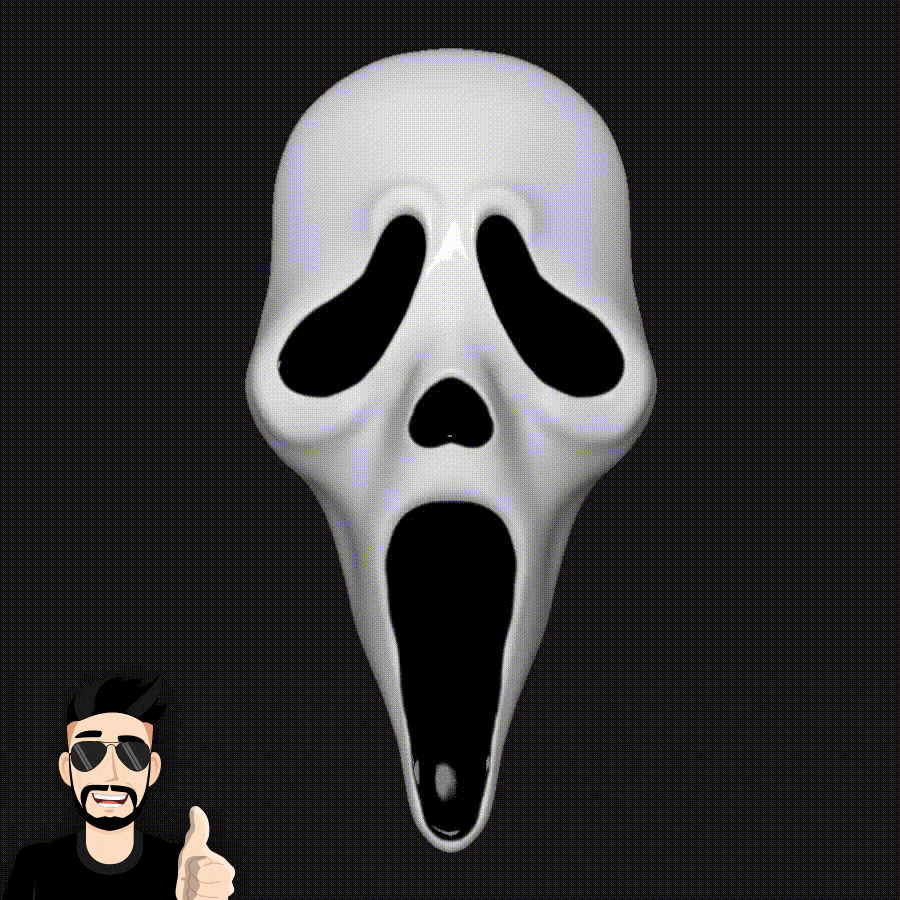 ghostface - mask panico halloween 1996 scream movie killer horror thriller figurine cosplay mascara 3D print model - Mito3D