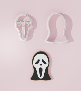 cara fantasma cortador galletas Galleta cortadores Víspera Santos diseños horneando herramientas Pastelería pasta azúcar personalizado bricolaje diy estacional miedo obsesionado casa gritar 3d print model - Mito3D