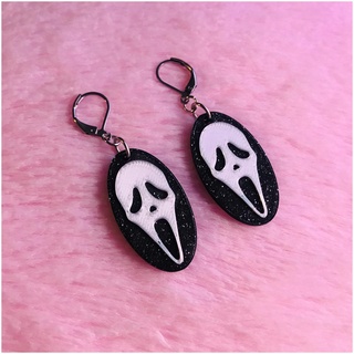 ghostface scream earrings horror halloween spooky 3d print model - Mito3D
