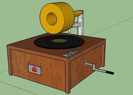 ghostly gramaphone morganfreeman music 3d print model - Mito3D