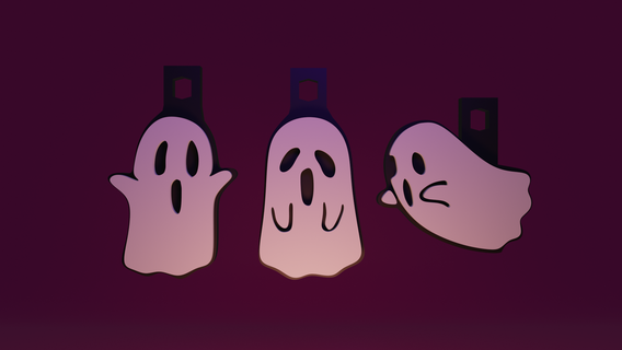 fantômes Halloween fantôme porte clés collection 3d print model - Mito3D