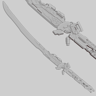 hayalet avcısı 2 modern kılıç 1 Kostüm oyunu Sanat ruhunda ghostrunner2 arimanlar Ejderha buz altın ejderha pullu Kılıçlar Cosplay sahne destek 3d print model - Mito3D