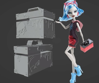 ghoulia yelps scaris bag replacement Art monster high doll custom accessory box 3d print model - Mito3D