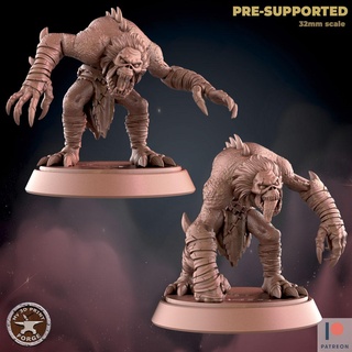 necrófagos modelos fantasía Warcraft dnd miniatura stl presupuesto modelo resina Guau demonio necrófago muertos vivientes criatura monstruo resucitado infectado 3d print model - Mito3D