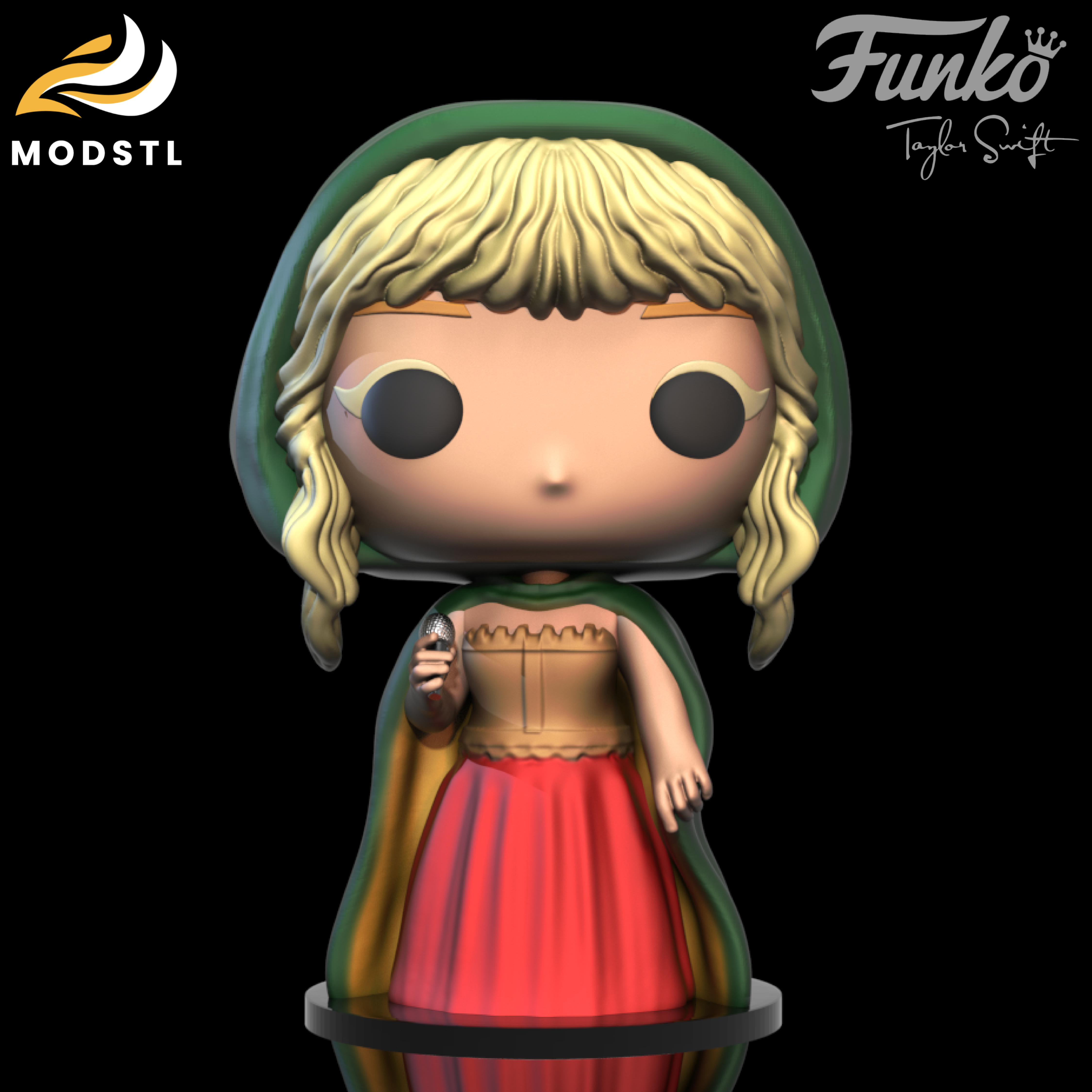 ghv2012 funko taylor veloce v1 taylor swift 3dprinting file stl 3dmodel taylorswiftfans home decor amanti musica regali unici 3dart 3D print model - Mito3D