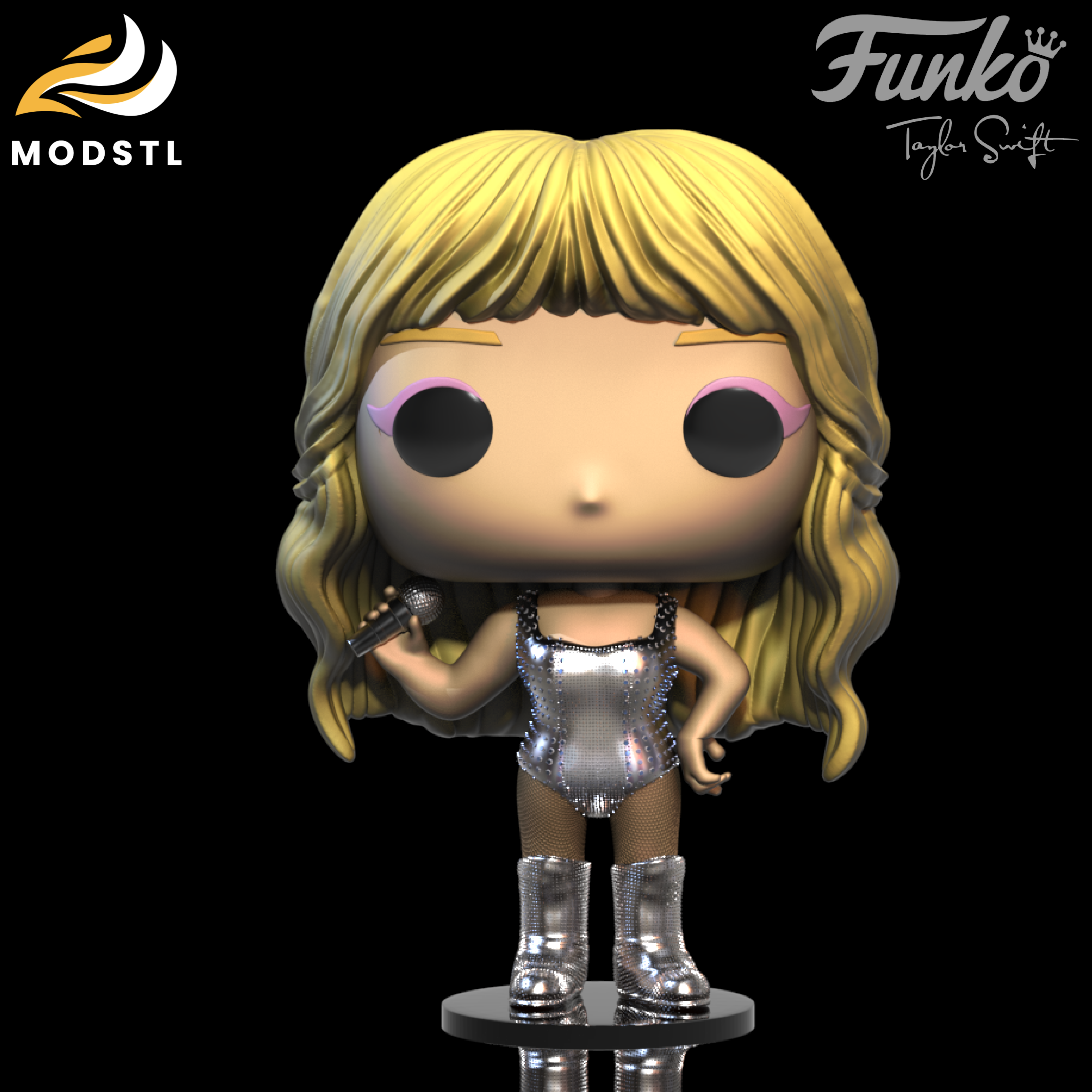 ghv2013 funko taylor veloce v2 taylor swift 3dprinting file stl 3dmodel taylorswiftfans home decor amanti musica regali unici 3dart 3D print model - Mito3D