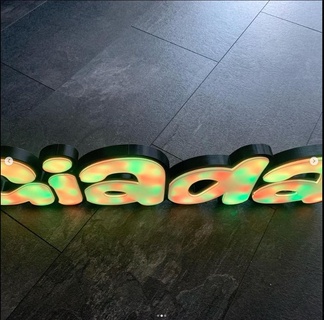 giada nooble wooble rgb led light letters ledlight ledstripes 3d wall panelling ideas 3d print model - Mito3D