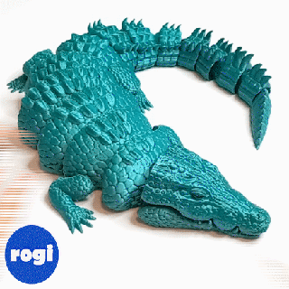 giant crocodile articulated flexi flexible flexy toy fun printonplace nosupports animal 3d print model - Mito3D