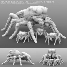 giant jumping spiders game animal d&d spider companion familiar miniature creature mini tabletop dungeons dragons labradoritewolf dnd 3d print model - Mito3D