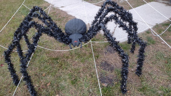 giant lawn spider pvc big halloween web prop decor decoration 3d print model - Mito3D