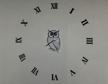 giant owl wall clock Home watch easy to print 3d print model - Mito3D