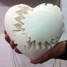 giant pla heart sculptures gear mashup 3d print model - Mito3D