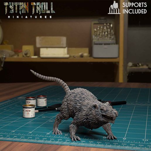 géant rat 08 pre supported 3D print model - Mito3D