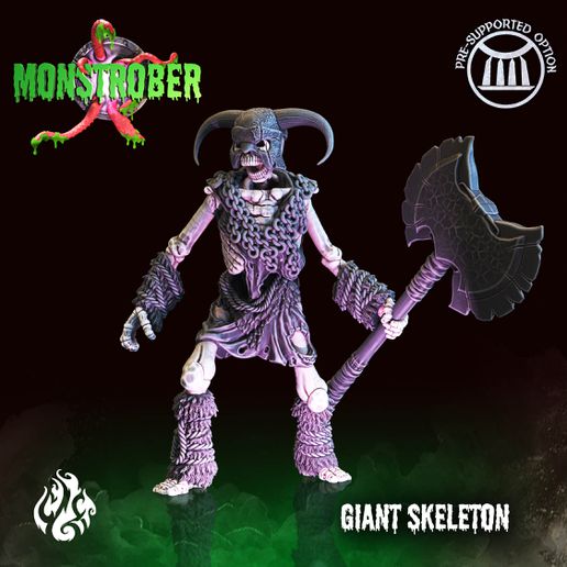 giant skeleton fantasy god monster rpg undead wargames evil dnd pathfinder tabletopgames foundry crippled cgf monstrober octoberchallenge 3D print model - Mito3D