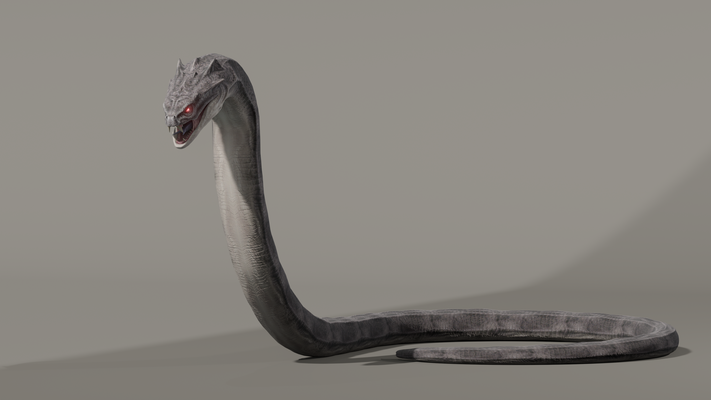 dev yılan hileli stl dosya dahil oyun canavar ejderha 3d print model - Mito3D