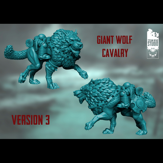 giant wolf cavalry pack wolves wolf space marine war cavalry hammer thunder  3d print model - Mito3D