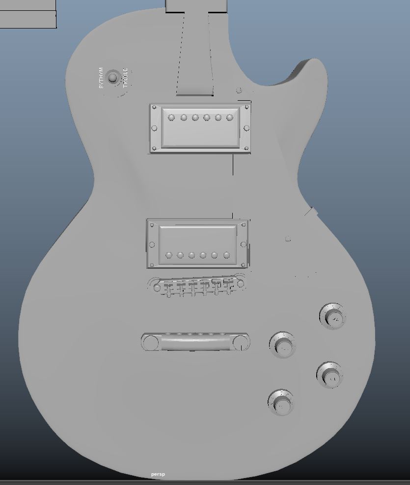 gibson les paul kunst gitarre saiten körper instrument musik 3D print model - Mito3D