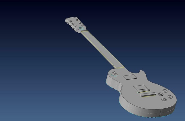 gibson les paul anahtarlık elektrik gitar luthier ağaç işleri ev yapımı şablon bulmaca yönlendirme araçlar 3d print model - Mito3D