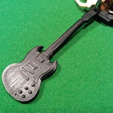 gibson sg standard ebony guitarra llavero gadget llaveros 3d la impresión moda 3d print model - Mito3D