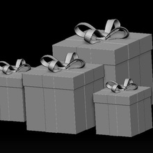 presente - de natal vários felizes rede laço o link wrapper papel embrulho 3d print model - Mito3D