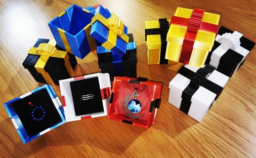hediye Kutu mevcut sarma Noel doğum günü düğün yüzük takı 3d print model - Mito3D