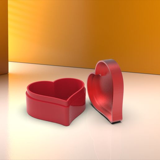 hediye Kutu kalp şekilli Bedava takı 3D print model - Mito3D